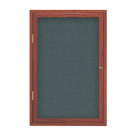 United Visual Products Single Door Enclosed Radius EZ Tack Board, 24"x36", Black/White UV7001EZ-WHITE-BLACK
